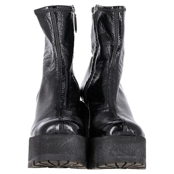 Miu Miu Stretch Platform Boots in Black Naplak Leather - Picture 2 of 6